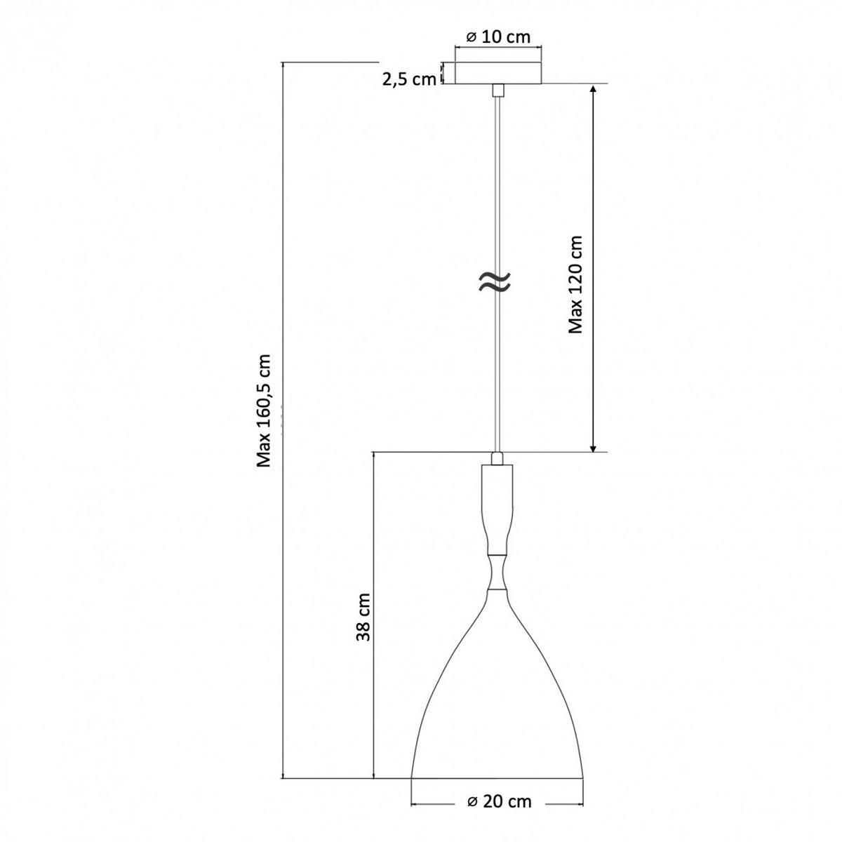 HÄNGELEUCHTE Denzo, Schwarz und weiß, 38cm - Weiß, Metall (160/20/38cm) - KOSILUM