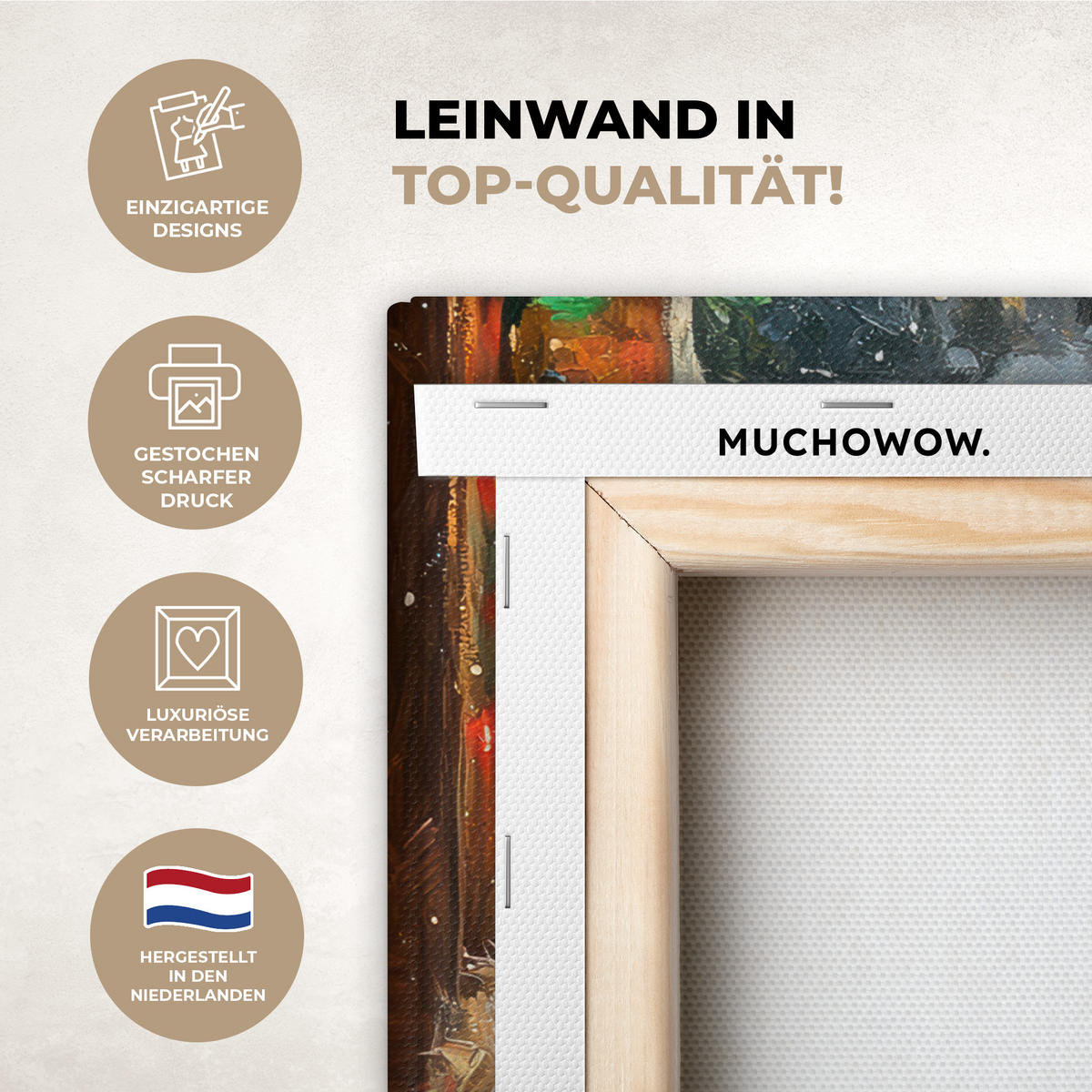 LEINWANDBILD Katze - Weihnachten - Winter - Tier 40x30 cm - Bernsteinfarben, Textil (40/30cm) - MuchoWow