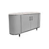 SIDEBOARD MARIA Grau Kunstleder - Schwarz/Grau, Kunststoff/Metall (150/76/40cm) - KAWOLA