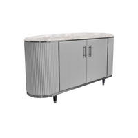 SIDEBOARD MARIA Grau Kunstleder - Schwarz/Grau, Kunststoff/Metall (150/76/40cm) - KAWOLA