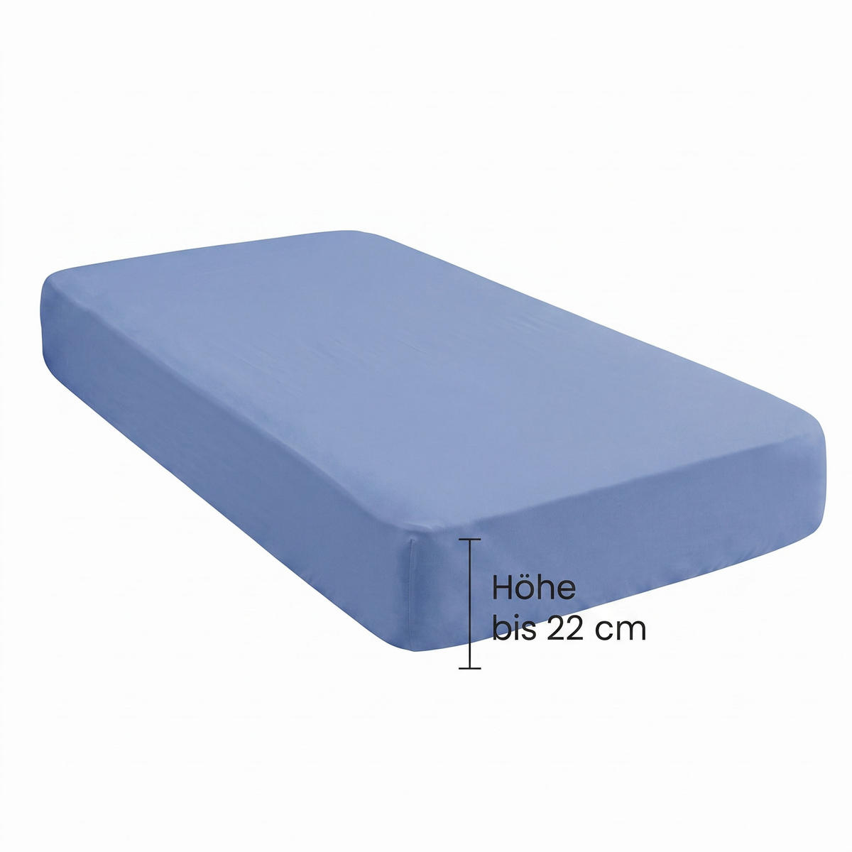 SPANNBETTTUCH Basic Jersey blau, 140x200 cm - 160x200 cm - Blau, Textil (160/200cm) - biberna