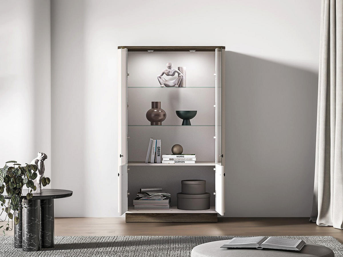 VITRINE – 92 cm – Vilavio – Eichefarben - Eichefarben, Holzwerkstoff (92/150/40cm) - hi-markt