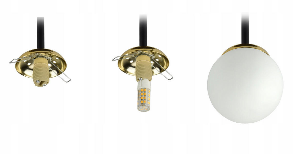 PENDELLEUCHTE Milano Spot - Goldfarben/Schwarz, Glas/Metall (42/42/37cm) - kiki design