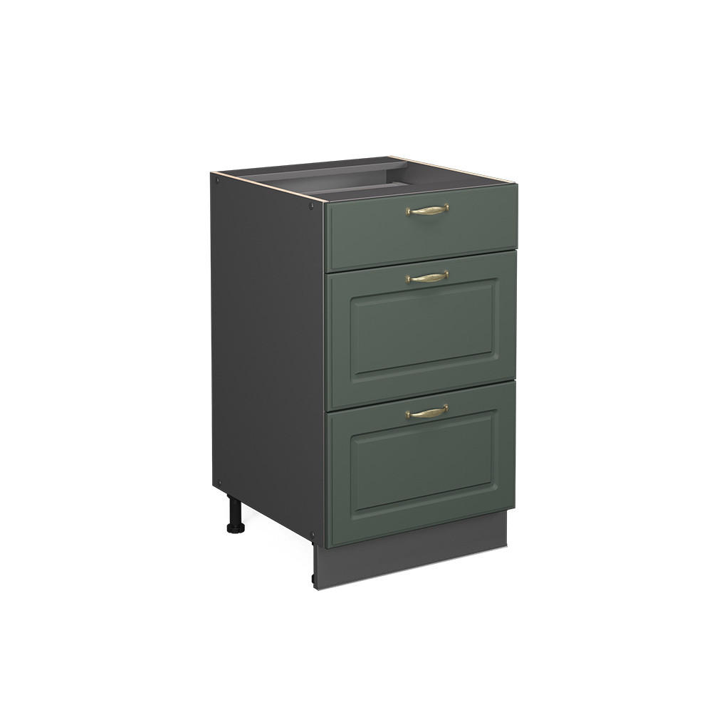 SCHUBLADENSCHRANK Fame-Line Grün-Gold Landhaus 50 cm ohne AP - Anthrazit/Grün, Holzwerkstoff (50/82/51.6cm) - Vicco