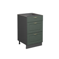 SCHUBLADENSCHRANK Fame-Line Grün-Gold Landhaus 50 cm ohne AP - Anthrazit/Grün, Holzwerkstoff (50/82/51.6cm) - Vicco