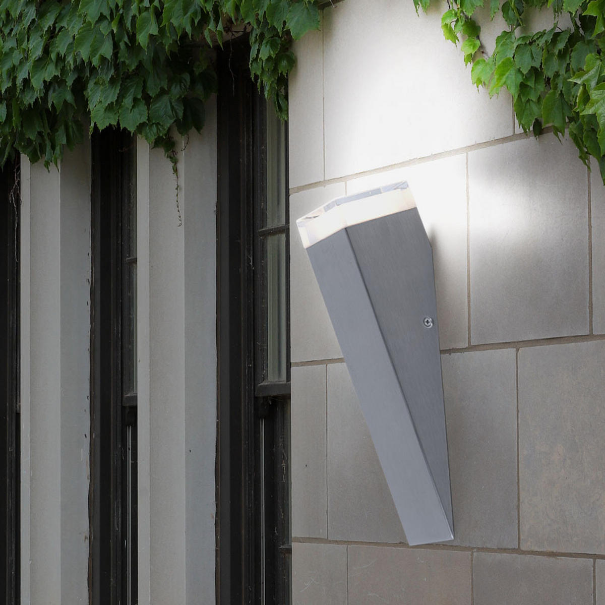 LED AUSSEN-WANDLEUCHTE Edelstahl Silber 3er Set - Silberfarben, Metall (7.5/30.5/8.5cm)