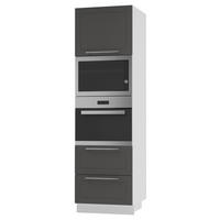 BACKOFEN-HOCHSCHRANK Kvantum D14/RU/2A/284 Graphit Matt / Weiß Matt 60 / 59 / 207cm - Graphitfarben/Weiß, Holz/Holzwerkstoff (60/207/59cm) - Feldmann-Wohnen
