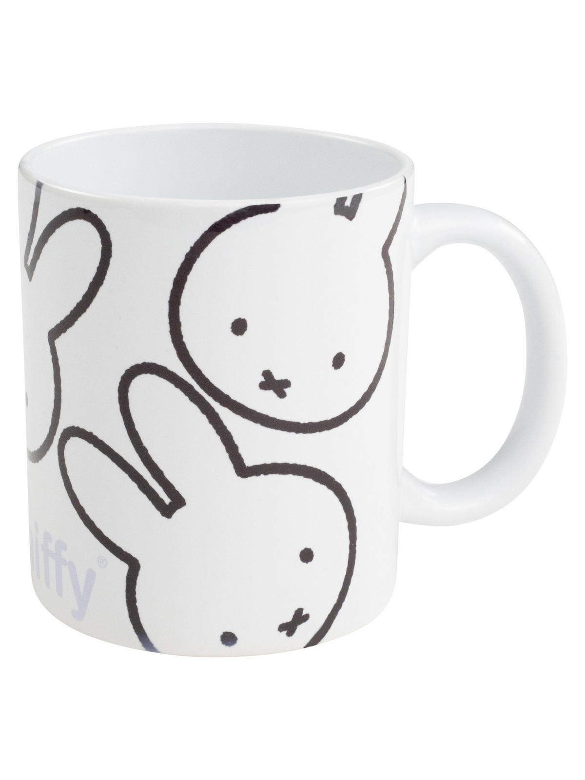 KAFFEEBECHER Miffy Hase Allover Weiß 320 ml - Weiß, Keramik (0.32L) - United Labels