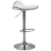 BARHOCKER Shangrila, Gestell Metall in Chromoptik, Kunstleder weiß, - Chromfarben/Weiß, Kunststoff/Textil (45/91/45cm) - TPFLiving