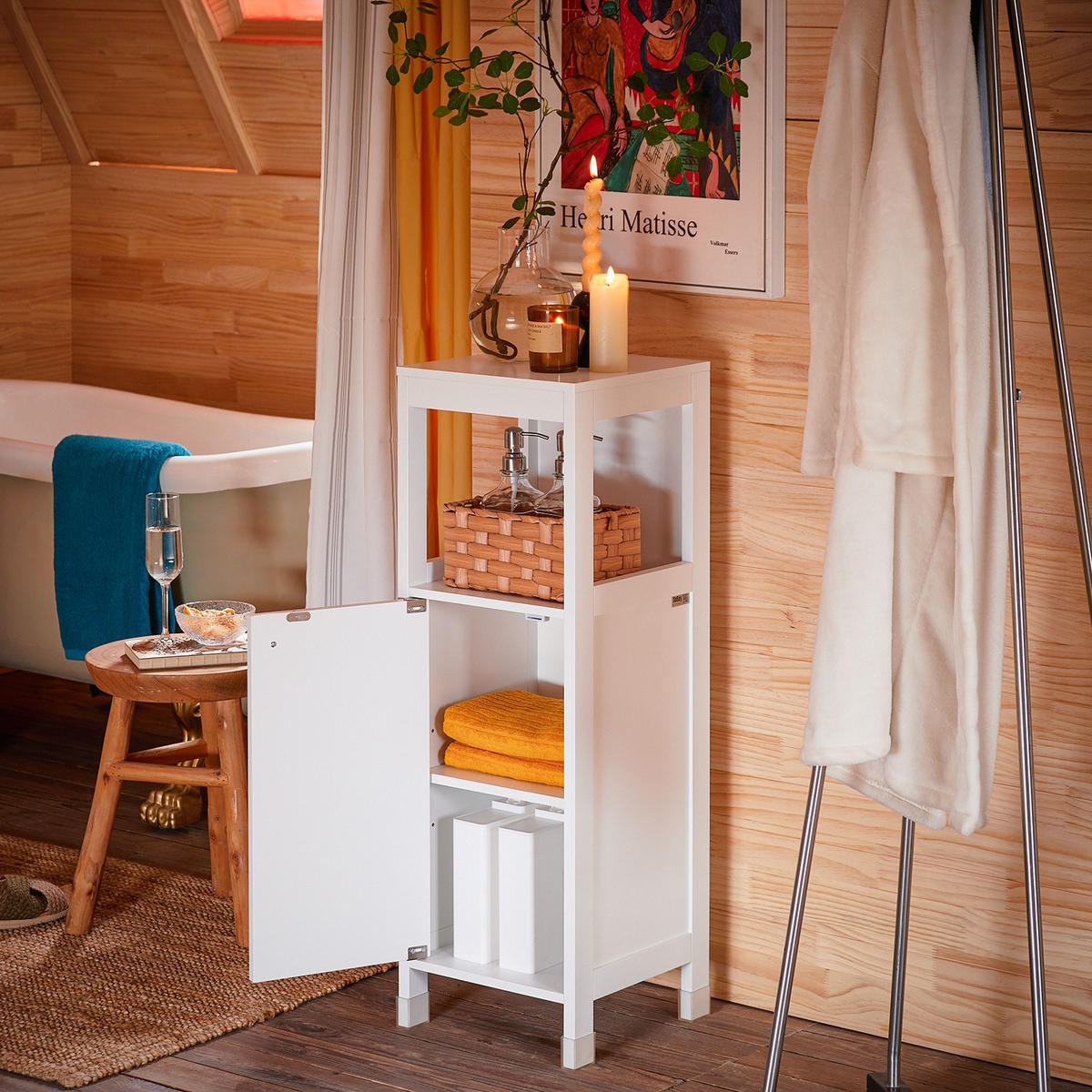 MIDISCHRANK Weiß - Weiß, Holzwerkstoff (30/89/30cm) - SoBuy