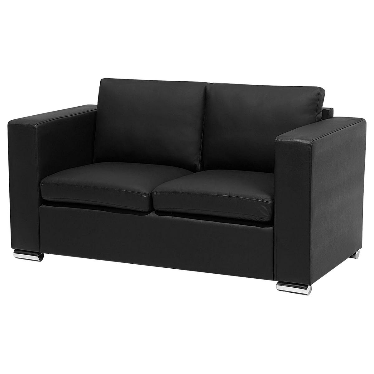 SOFA-SET 6-sitzer Leder Schwarz Helsinki - Schwarz, Leder/Kunststoff (186/72/76cm) - Beliani