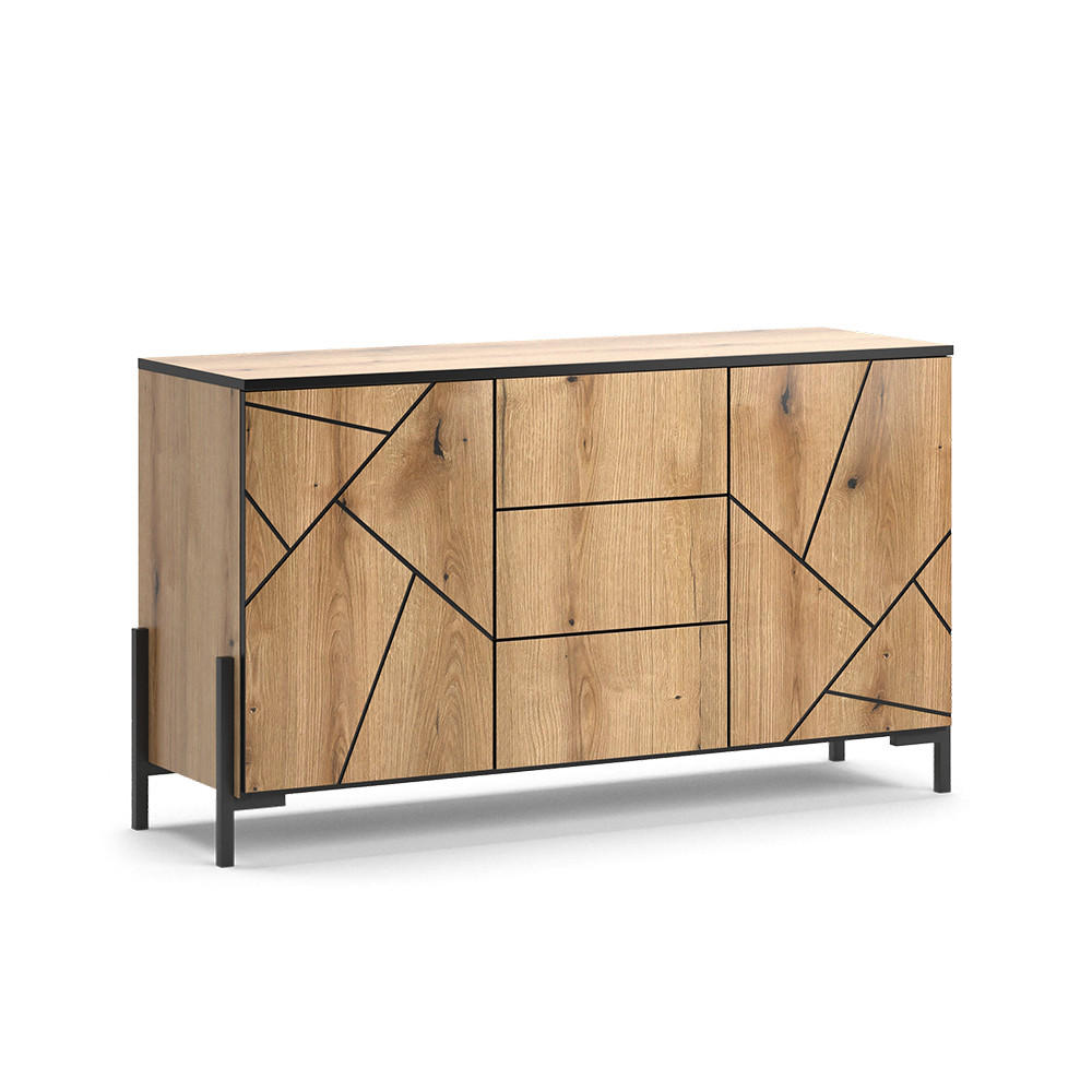 KOMMODE Hatto Eiche 124 x 69.6 cm - Eichefarben, Holzwerkstoff (124/69.6/39.7cm) - Vicco