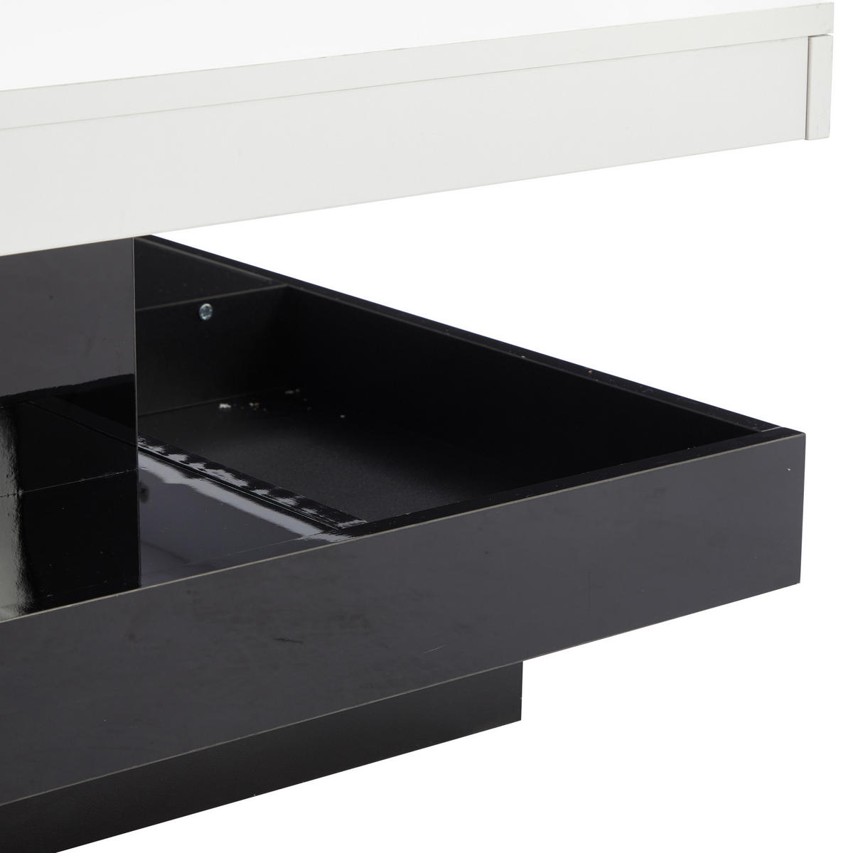 COUCHTISCH 70/70/36 cm mit hochglänzender Tischplatte und drehbar - Schwarz, Holzwerkstoff (70/70/36cm) - OKWISH