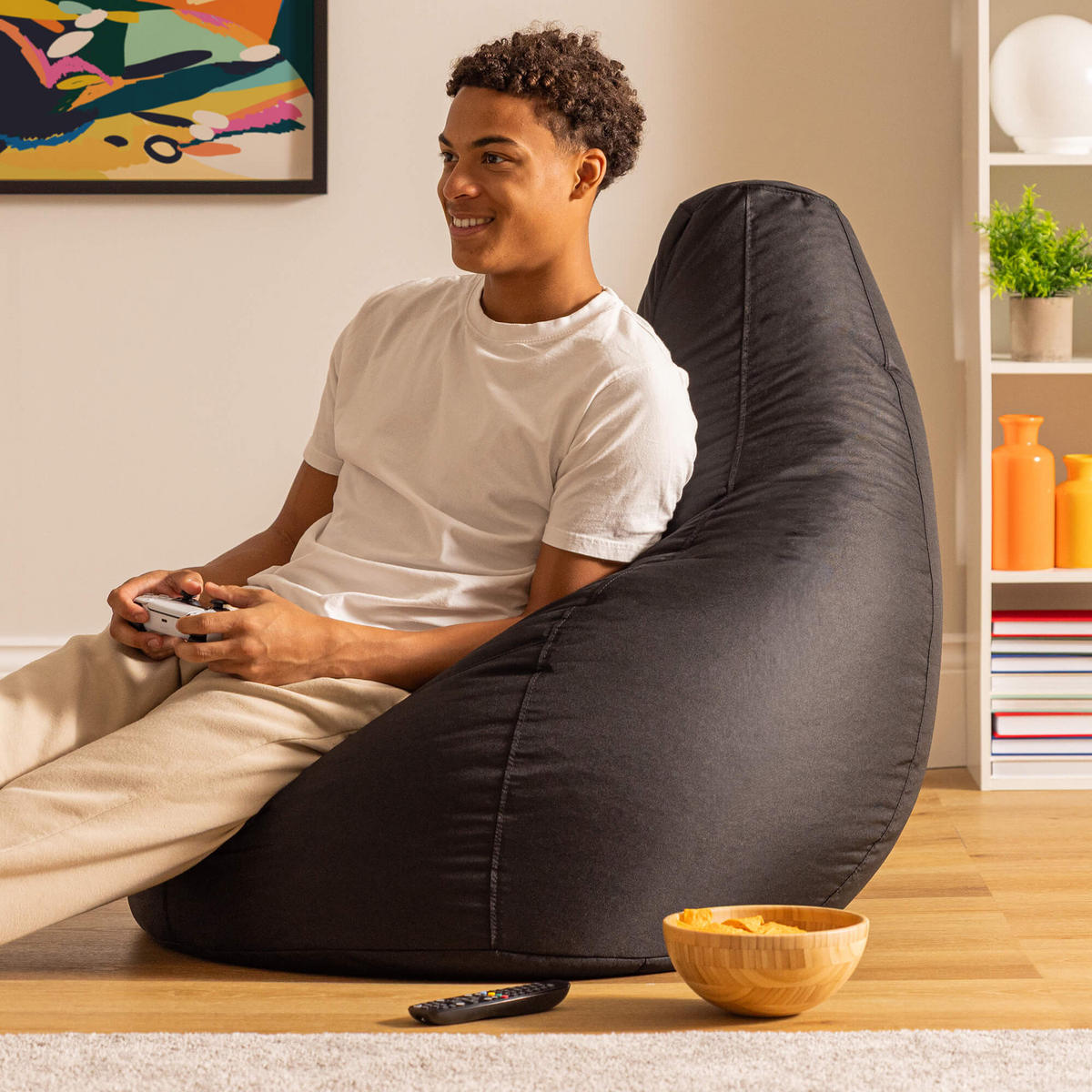 SITZSACK Gaming Stuhl für Indoor und Outdoor - Schwarz, Kunststoff (90/73/84cm) - icon