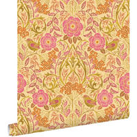 TAPETE Blumen und Vögel im Jugendstil 50 x 900 cm - Gelb, Papier (50/900cm) - ESTAhome