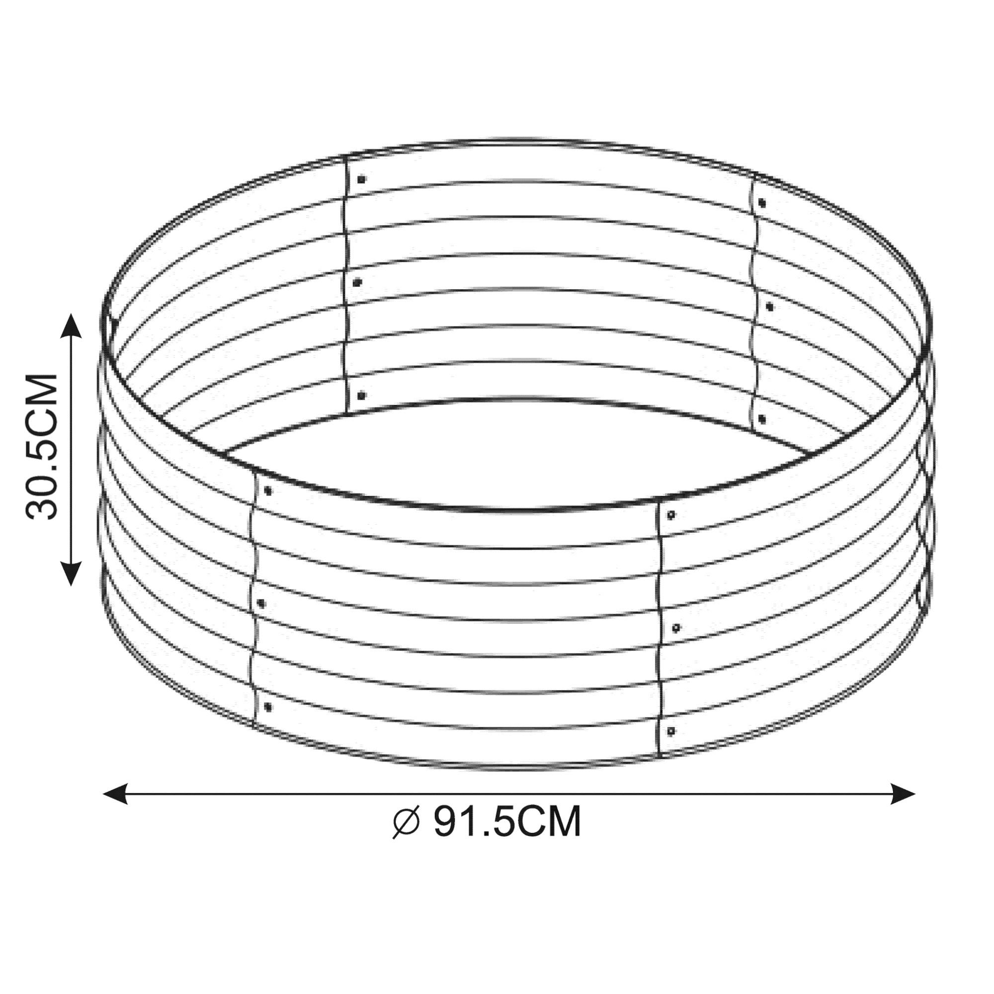 Thumbnail - casa.pro Pflanzbeet, Silber, Metall, Rund, 91.5x30.5x91.5 cm, Gartenzubehör, Hochbeete