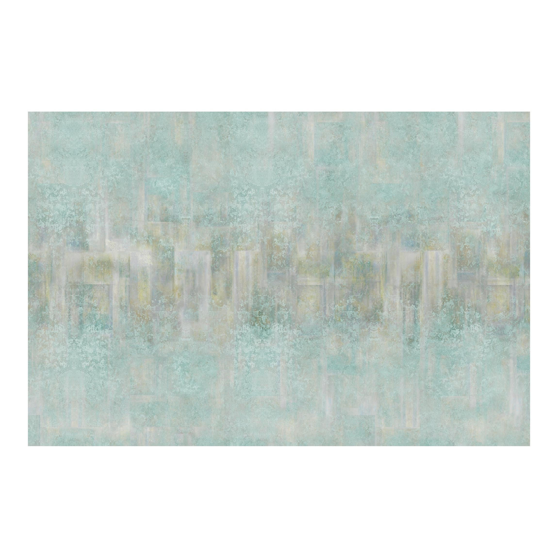 FOTOTAPETE Rustikales Betonmuster Mint 336/225 cm - Blau, Papier (336/225cm) - Bilderwelten