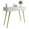 KONSOLE SIENNA GOLD mit Schubladen auf goldenen Beinen PUSH OPEN - Weiß Hochglanz, Holzwerkstoff (100/81/42cm)