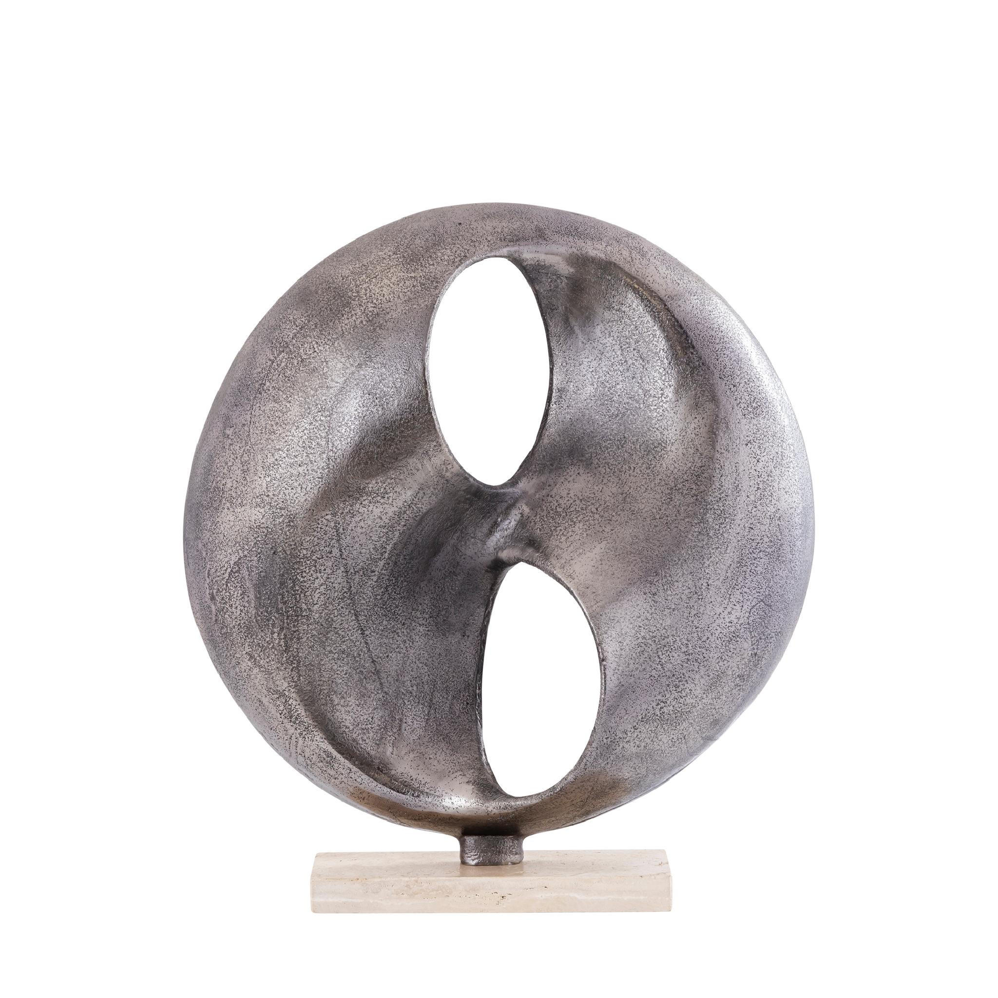 SKULPTUR Deuie Silber 45/10/50cm - Silberfarben, Metall (10/50/45cm) - PTMD Collection