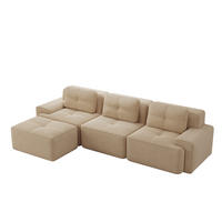 ECKSOFA aus Cord in Beige mit boneless Design - Beige, Textil (177/293cm) - Modfu