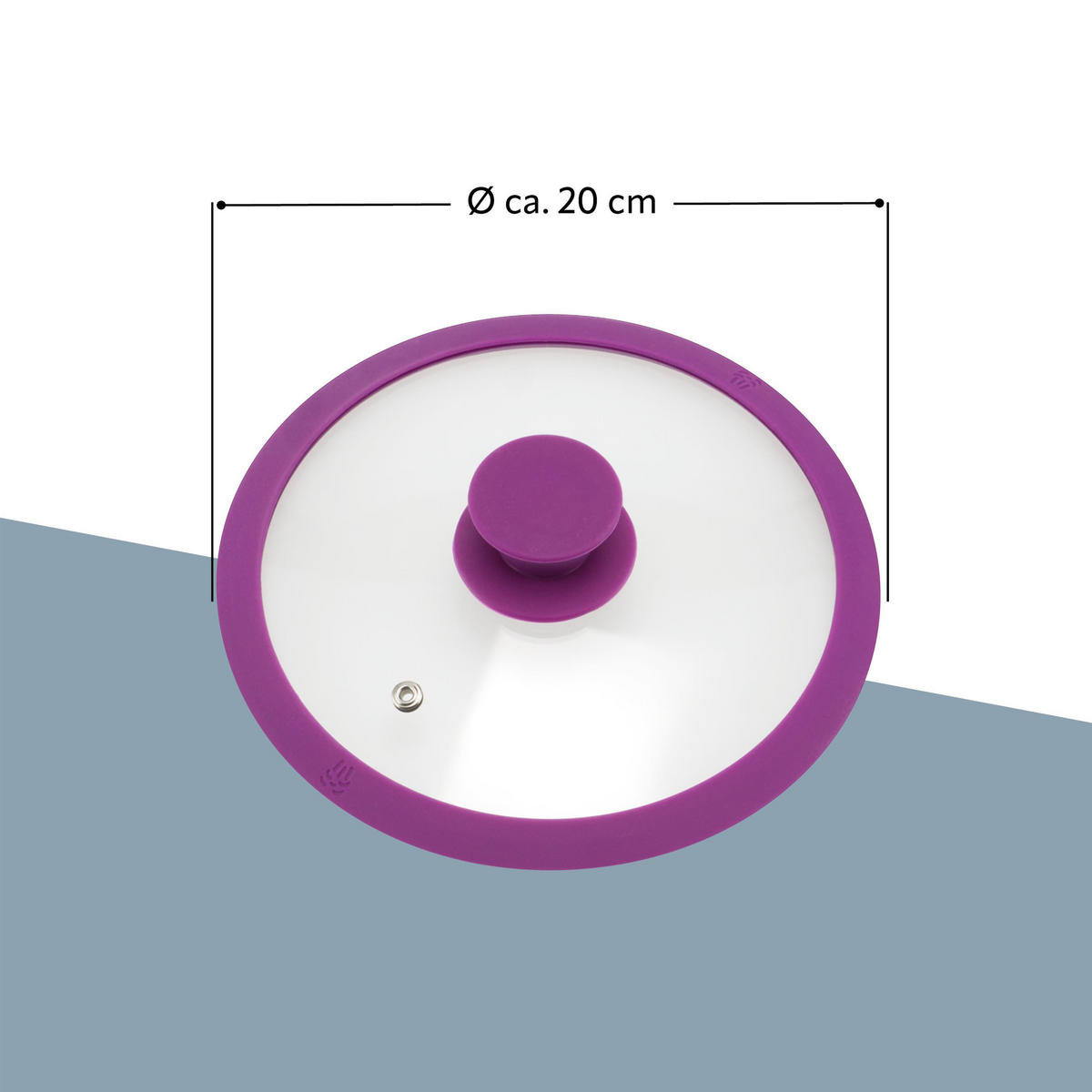 GLASDECKEL mit Silikonrand 20 cm lila - Lila, Glas (20/20/4cm) - bremermann