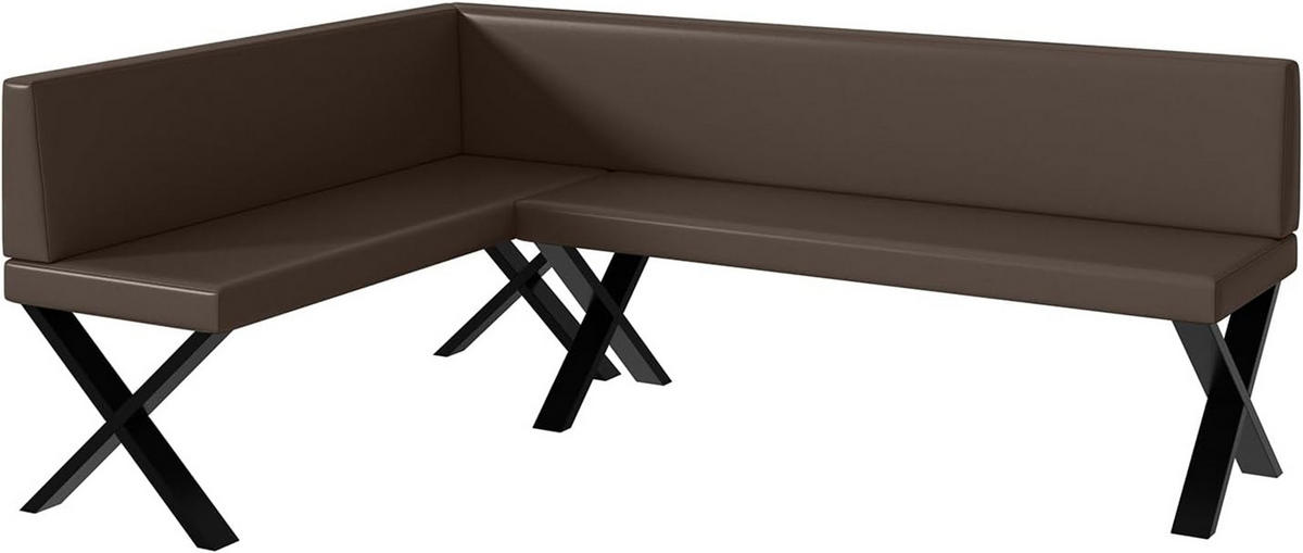 ECKBANK TONI_X - Braun, Leder (142/196cm) - Meblini