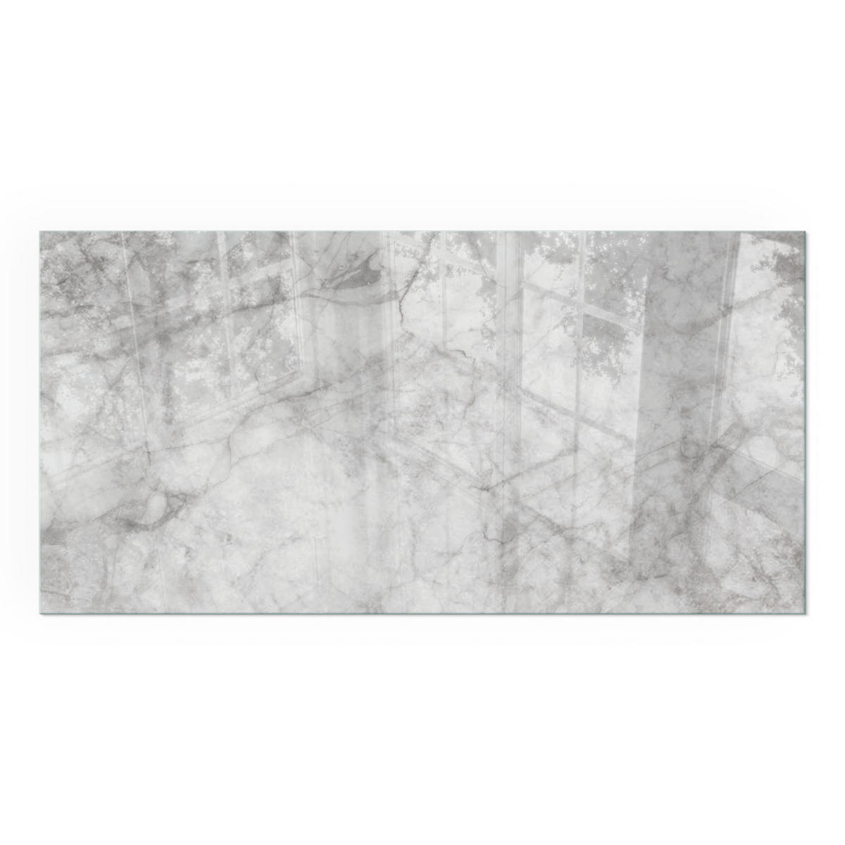 GLASPLATTE für Kamin 140x70 cm - Grau, Glas (140/70/0.4cm) - TULUP