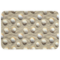 KOUPELNOVÁ PŘEDLOŽKA Mušle - Písek - Námořní 90x60 cm - písková barva, textil/plast (90/60cm) - OnlyWow