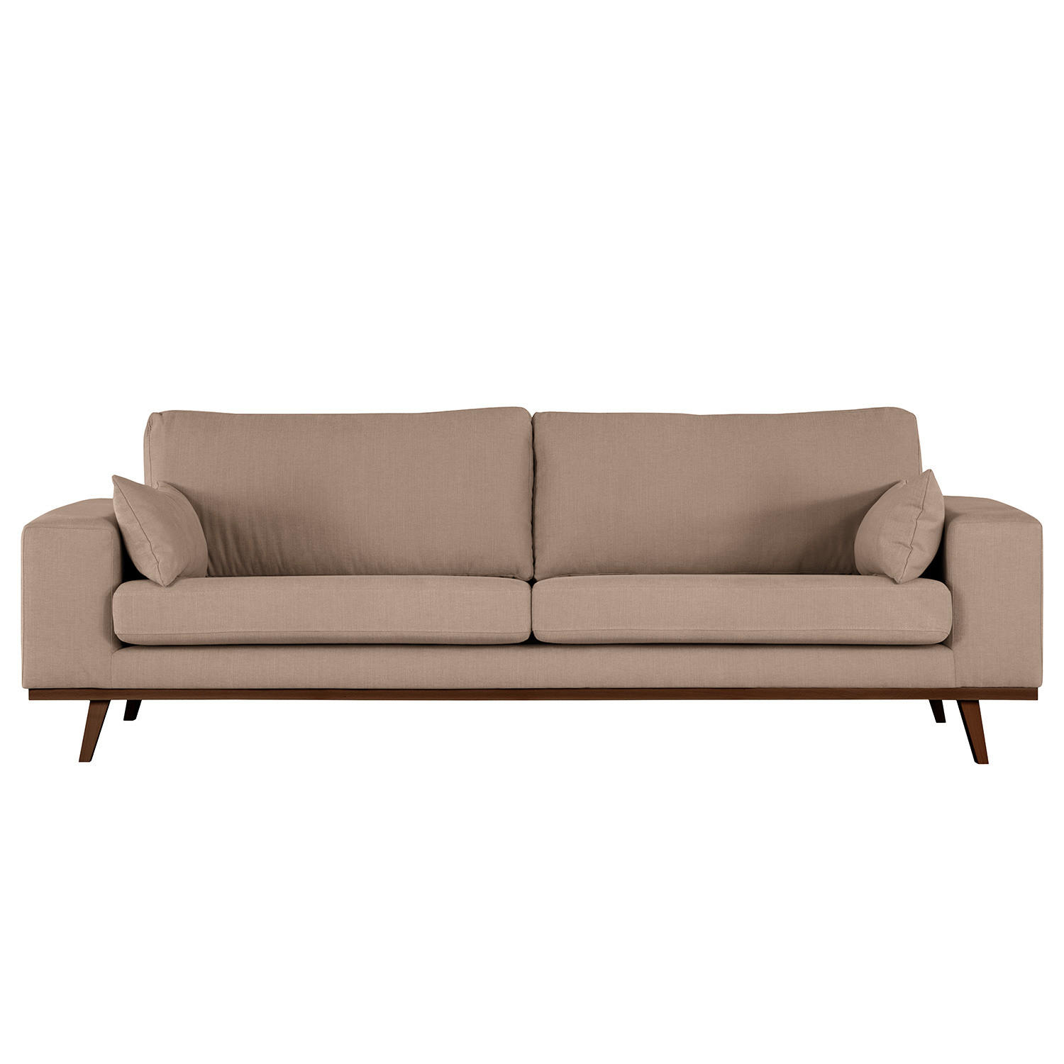 3-SITZER SOFA - Taupe/Buchefarben, Textil (237/81/88cm) - home24