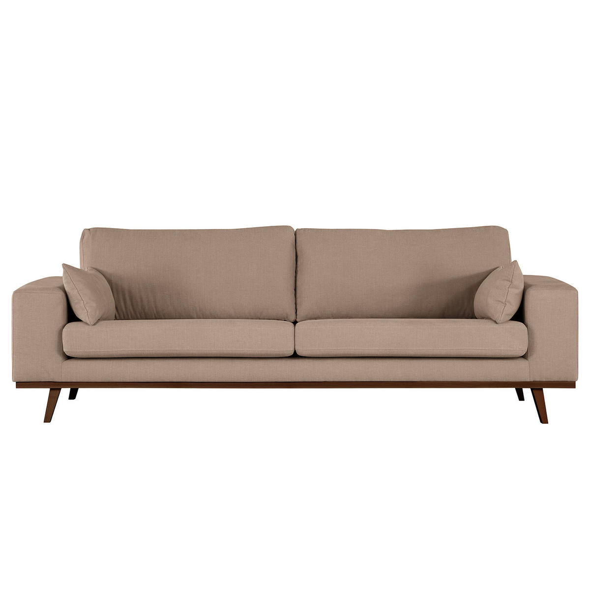 3-SITZER SOFA - Taupe/Buchefarben, Textil (237/81/88cm) - home24