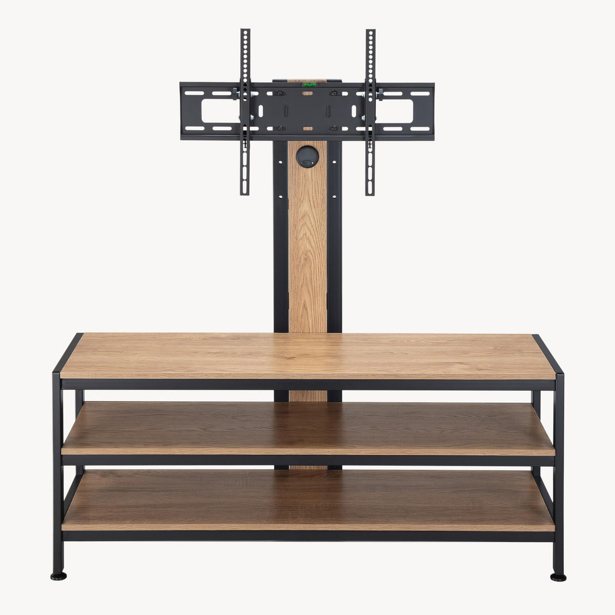 TV-HALTERUNG Stockholm - Eichefarben/Schwarz, Holzwerkstoff/Metall (120/108/40cm) - pro.tec