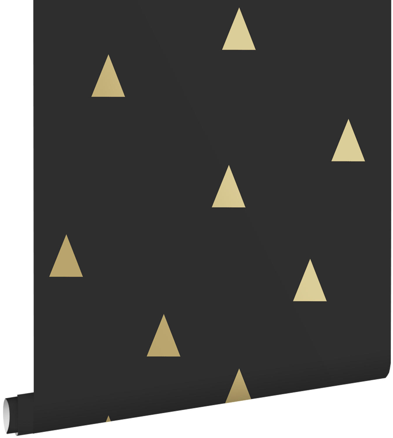 TAPETE grafische Dreiecke 53 cm x 10.05 m - Schwarz, Papier (53/0.1cm) - ESTAhome