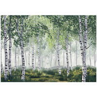 FOTOTAPETE 3D Effekt Wald Bäume Natur Tapete Wohnzimmer 400x280 - Multicolor, Papier (400/280cm) - Wallarena