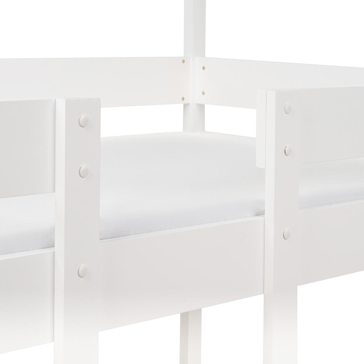 HOCHBETT 90x200 cm Weiß Labatut - Weiß, Holz (90/200cm) - Beliani