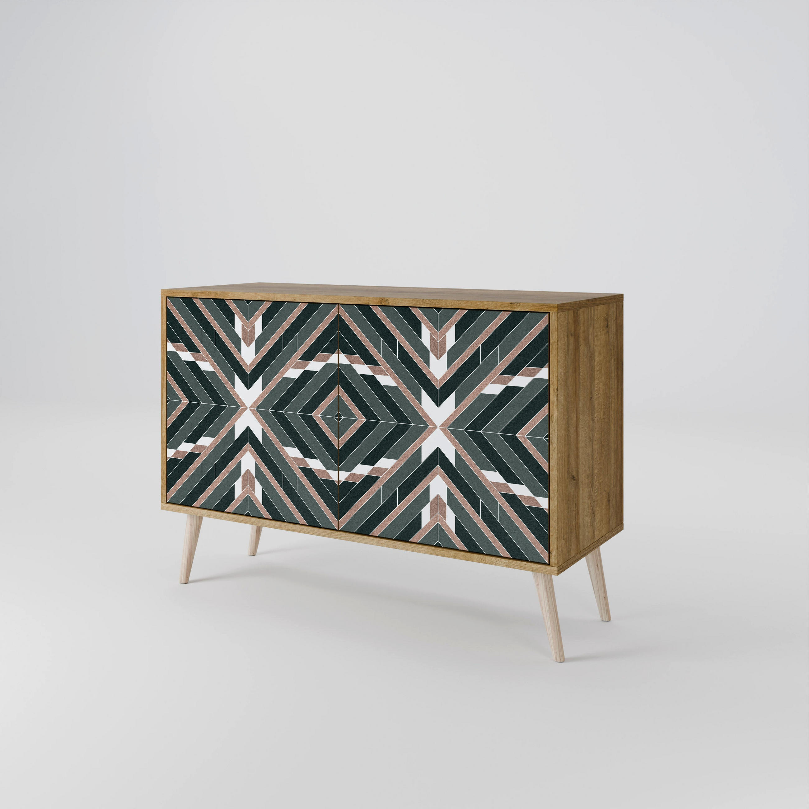 SIDEBOARD DIMENSION DELIGHTS, Eicheneffekt, 111x42x77,5 cm, 2 Türen - Eichefarben/Buchefarben, Holzwerkstoff/Buchenholz (111/77.5/42cm) - SpaceRebels