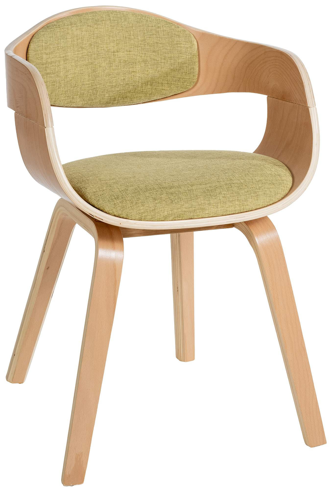 ARMLEHNENSTUHL Stoff Natura/Hellgrün - Eukalyptusholzfarben/Hellgrün, Holz/Textil (49/73/46cm) - CLP