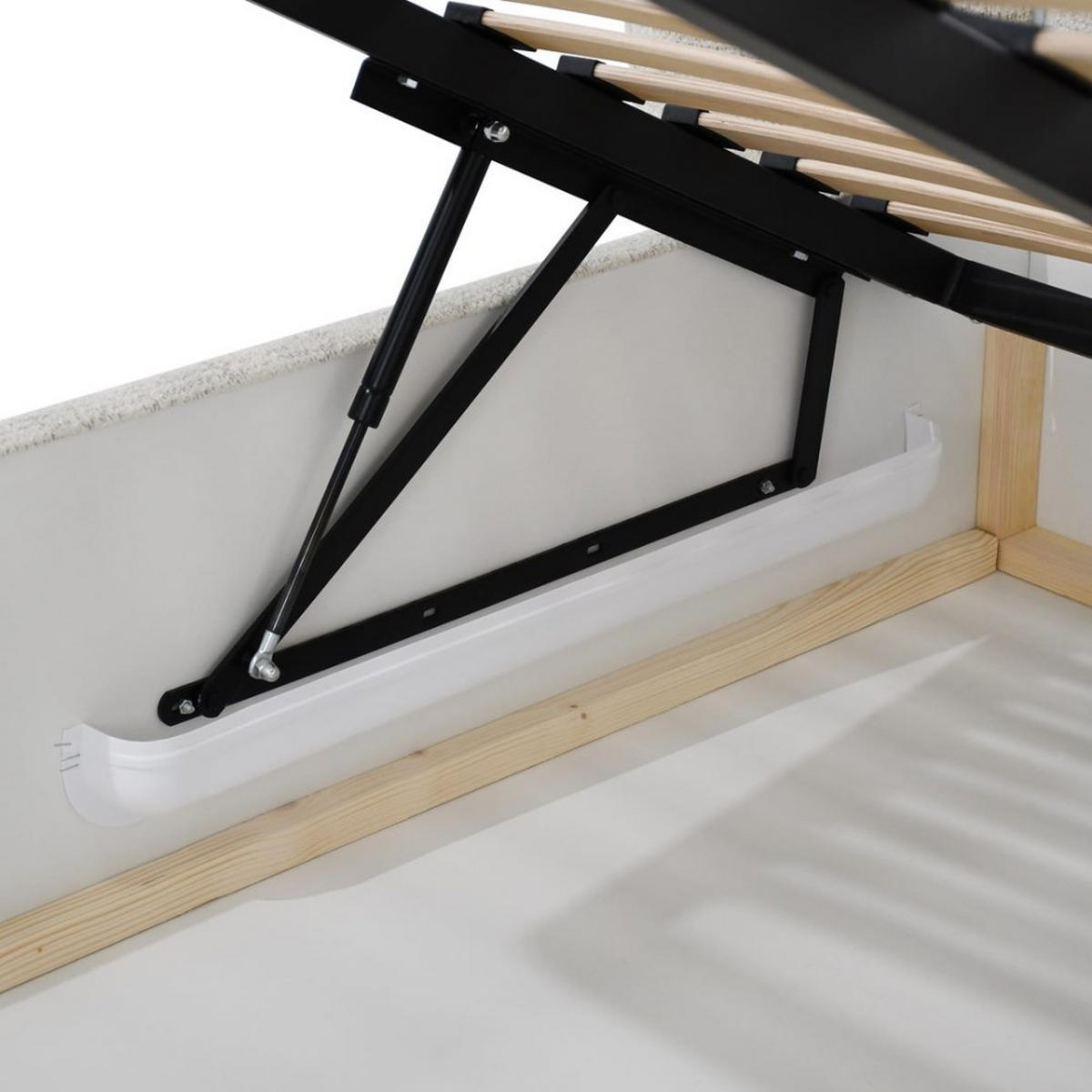 POLSTERBETT Corfu mit LED-Beleuchtung, mit Bettkasten, rundliche Formen, 140x200, Beige - Beige, Textil/Metall (140/200cm) - Beautysofa