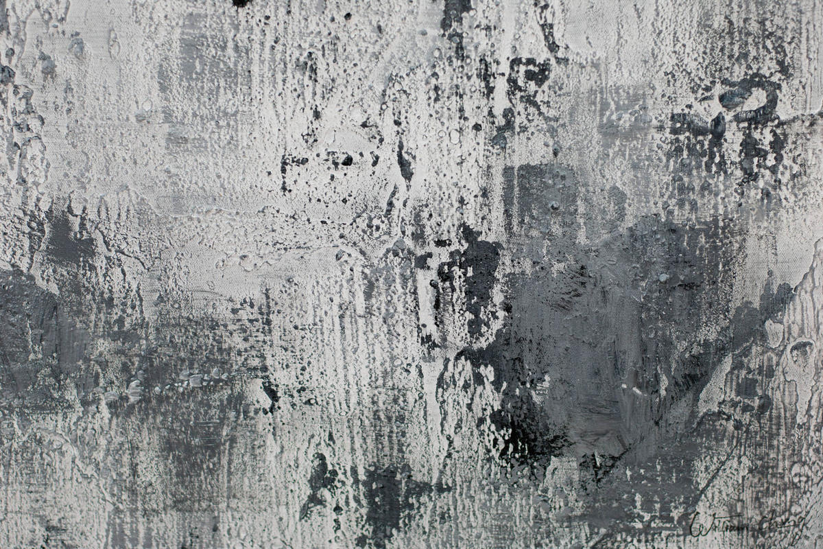 ACRYLBILD HANDGEMALT Grau 83/123 cm - Schwarz/Grau, Textil (83/123cm) - KUNSTLOFT