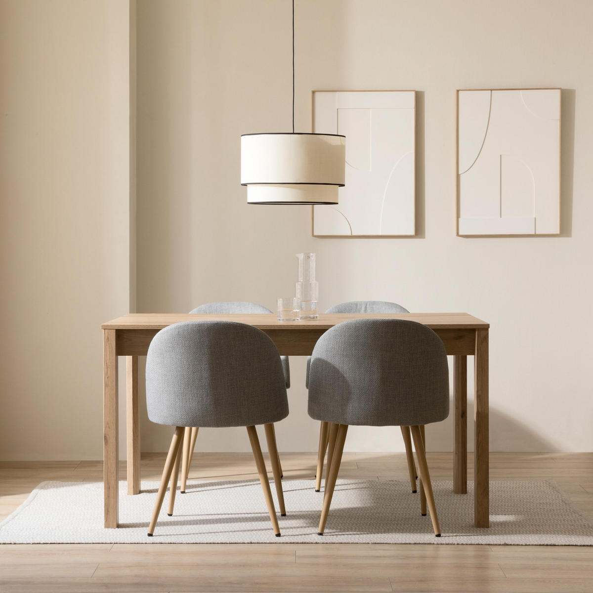 ESSTISCH Hegas Natur 90 x 140 - Braun, Holzwerkstoff (140/90/74cm) - Kenay Home