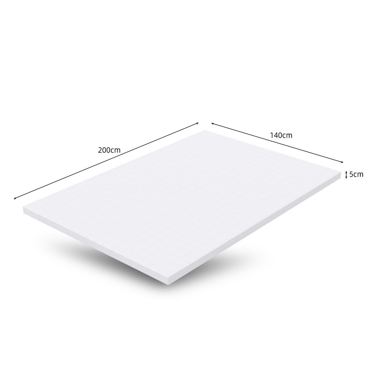 KOMFORTSCHAUMMATRATZE 140/200 cm Weiß Höhe 5 cm, waschbar - Weiß, Textil (140/200cm) - Oxeza