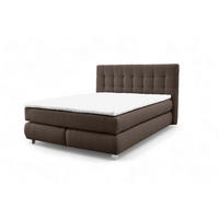 BOXSPRINGBETT Ben mit Pocketmatratze und Bonellmatratze inkl. Topper - Braun, Textil (160/200cm) - AN-Moebel 4u