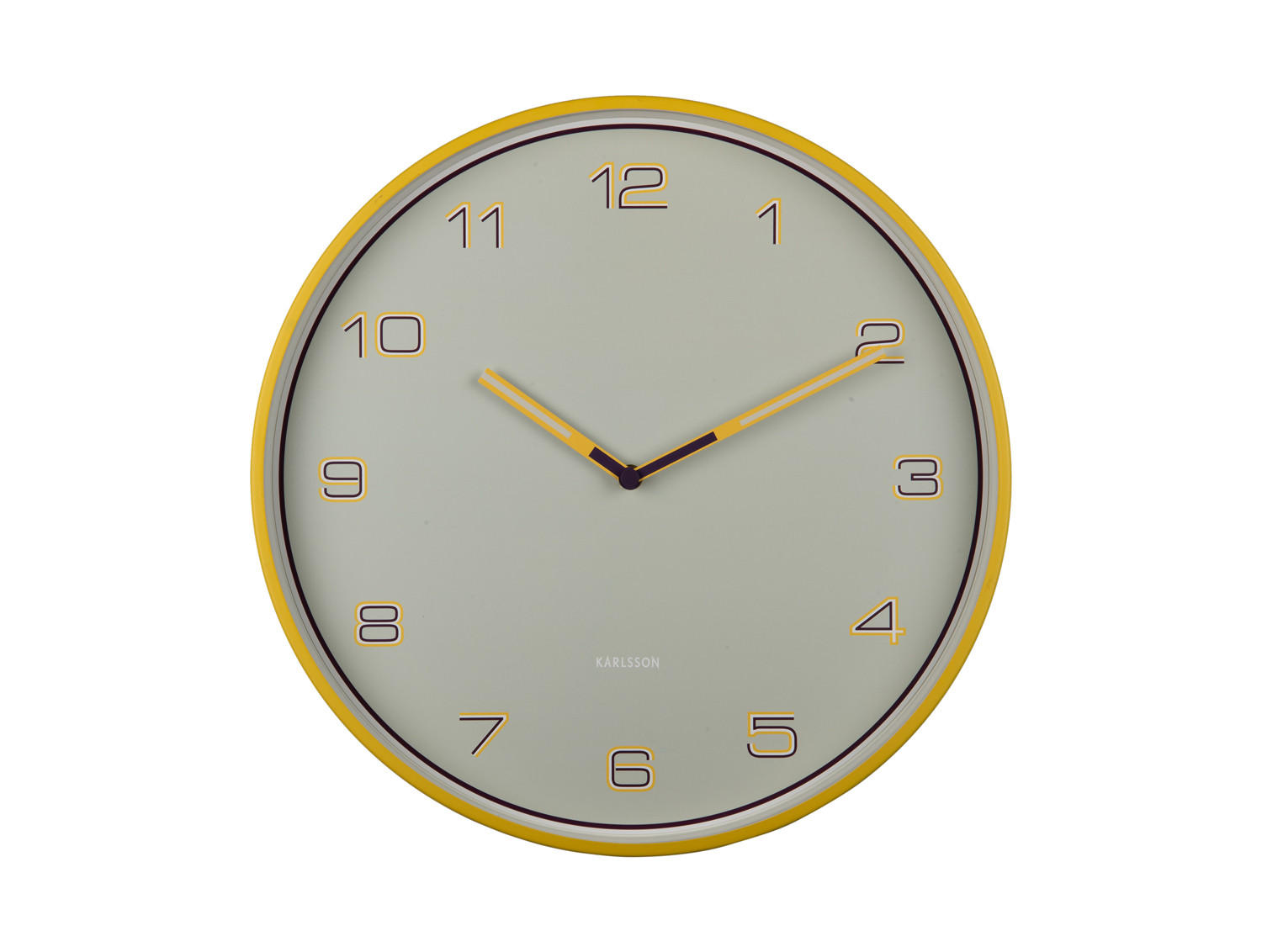 WANDUHR Lined Numbers Ø40 cm - Gelb, Metall (40/1/40cm) - Karlsson