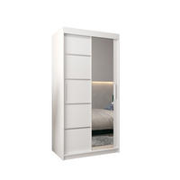 SCHWEBETÜRENSCHRANK 200/100/62 2-türig - Silberfarben/Weiß, Holz/Kunststoff (100/200/62cm) - Abiks Möbel
