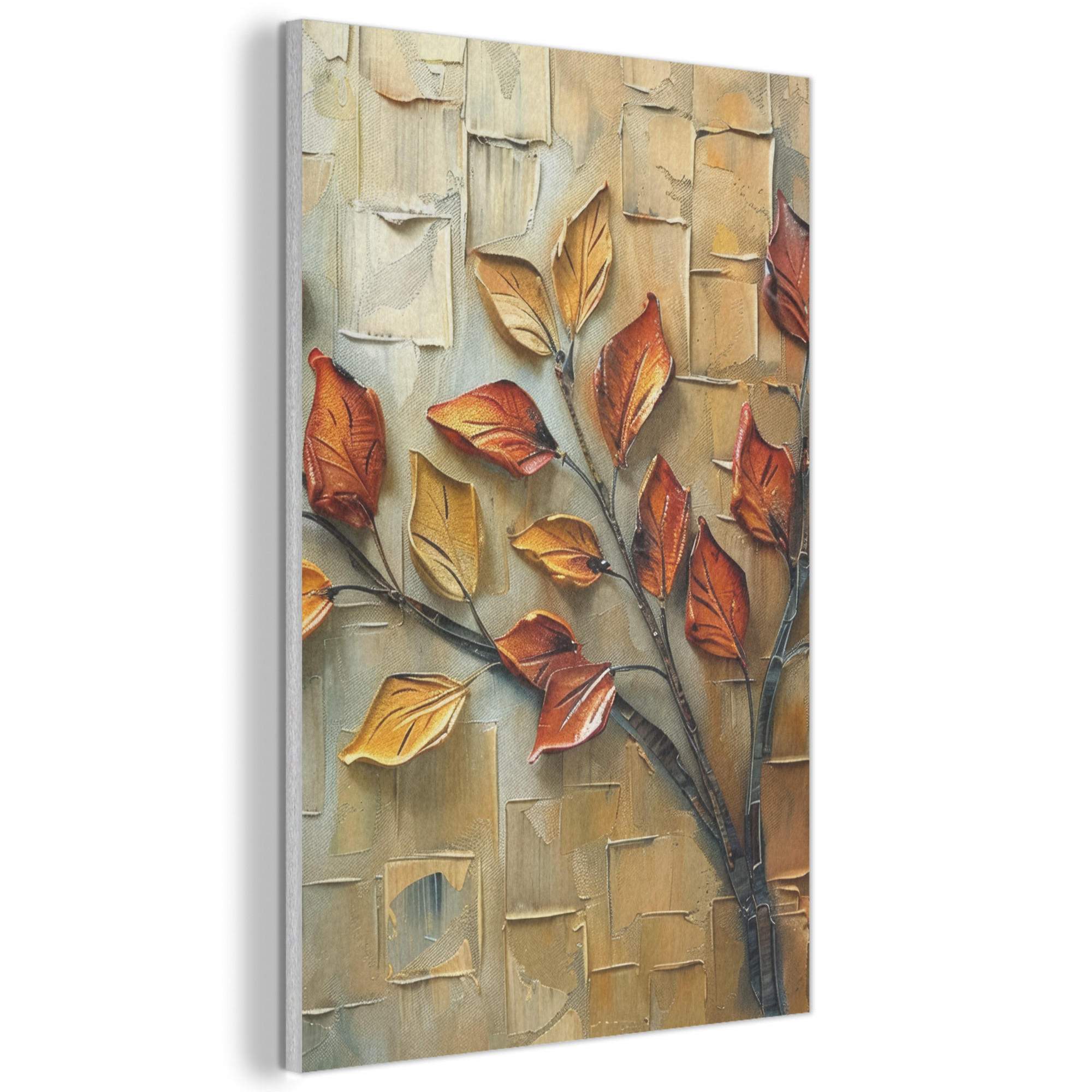 AKUSTIKBILD Baum - Abstrakt - Natur - Kunst Wanddeko 60x90 cm - Goldfarben, Kunststoff (60/90/0.9cm) - MuchoWow