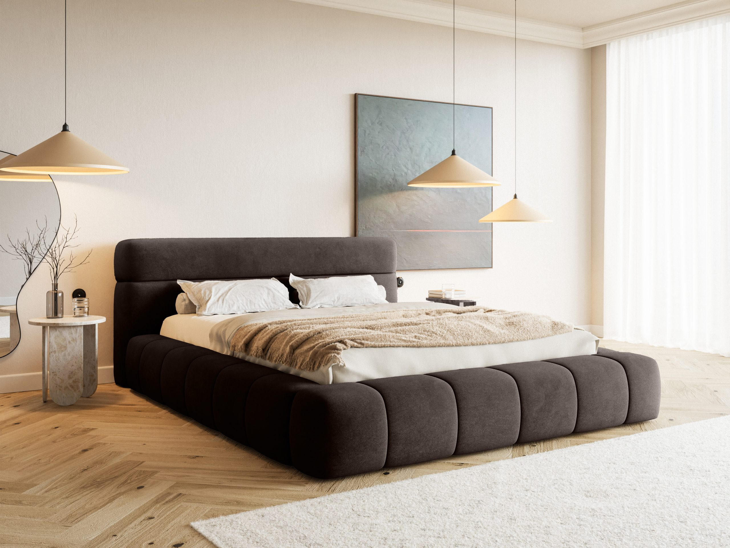 POLSTERBETT Nuuk 200x200 cm, Braun - Braun, Textil (200/200cm) - Fedve
