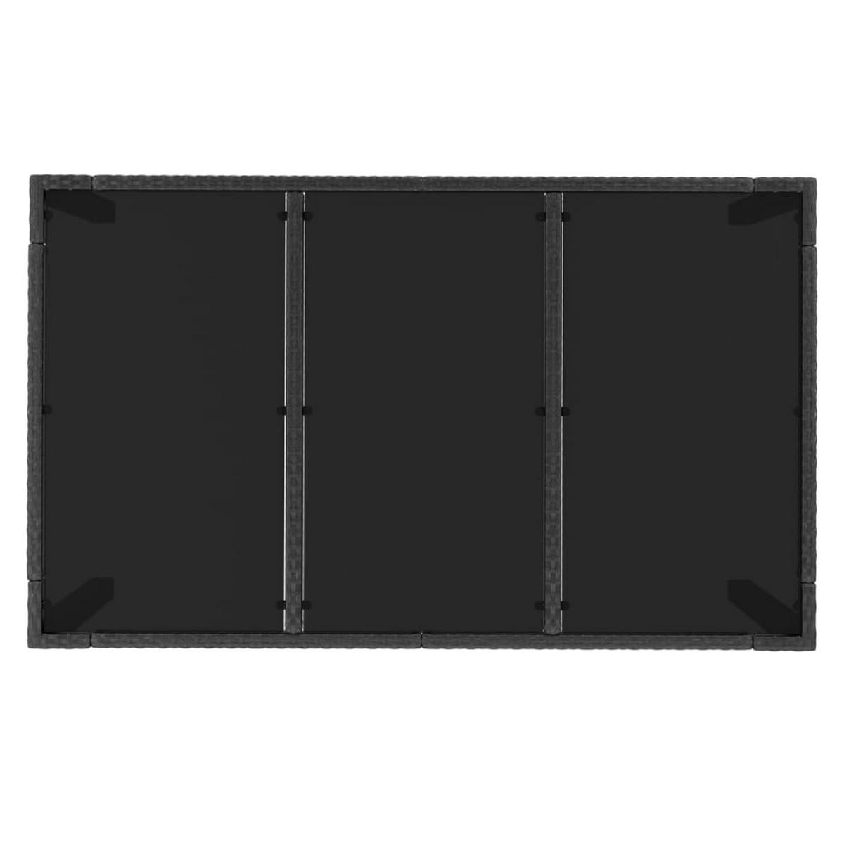 GARTEN-ESSGRUPPE 5Er Set Mit Kissen Schwarz Poly Rattan - Schwarz, Kunststoff - vidaXL