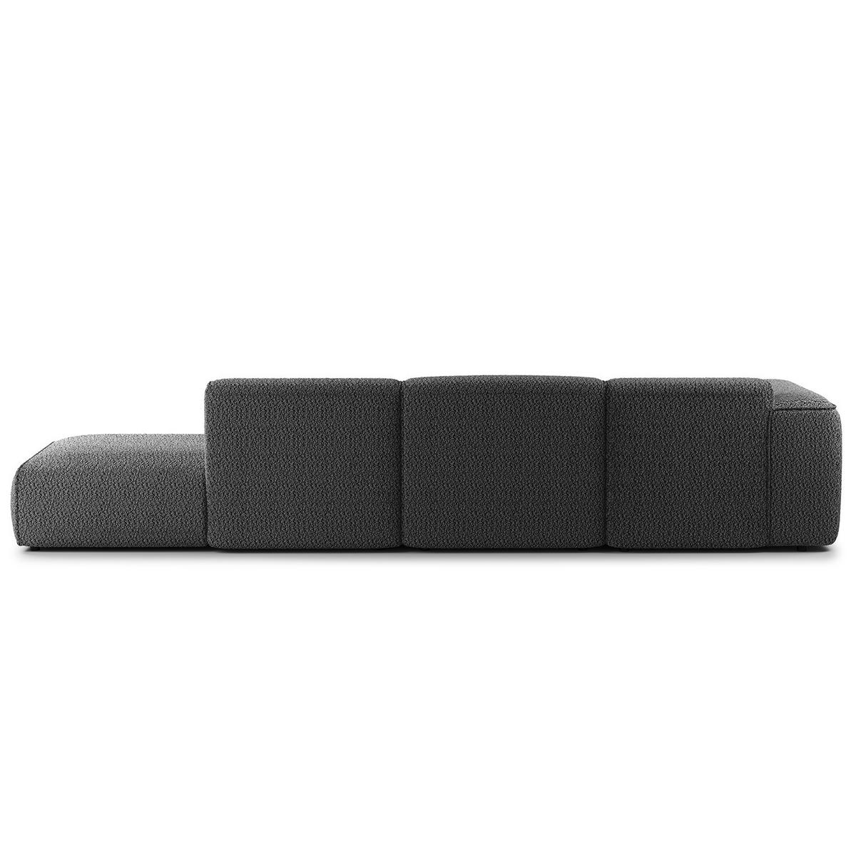 ECKSOFA mit Chaiselongue - Anthrazit/Schwarz, Kunststoff/Textil (290/173cm) - home24