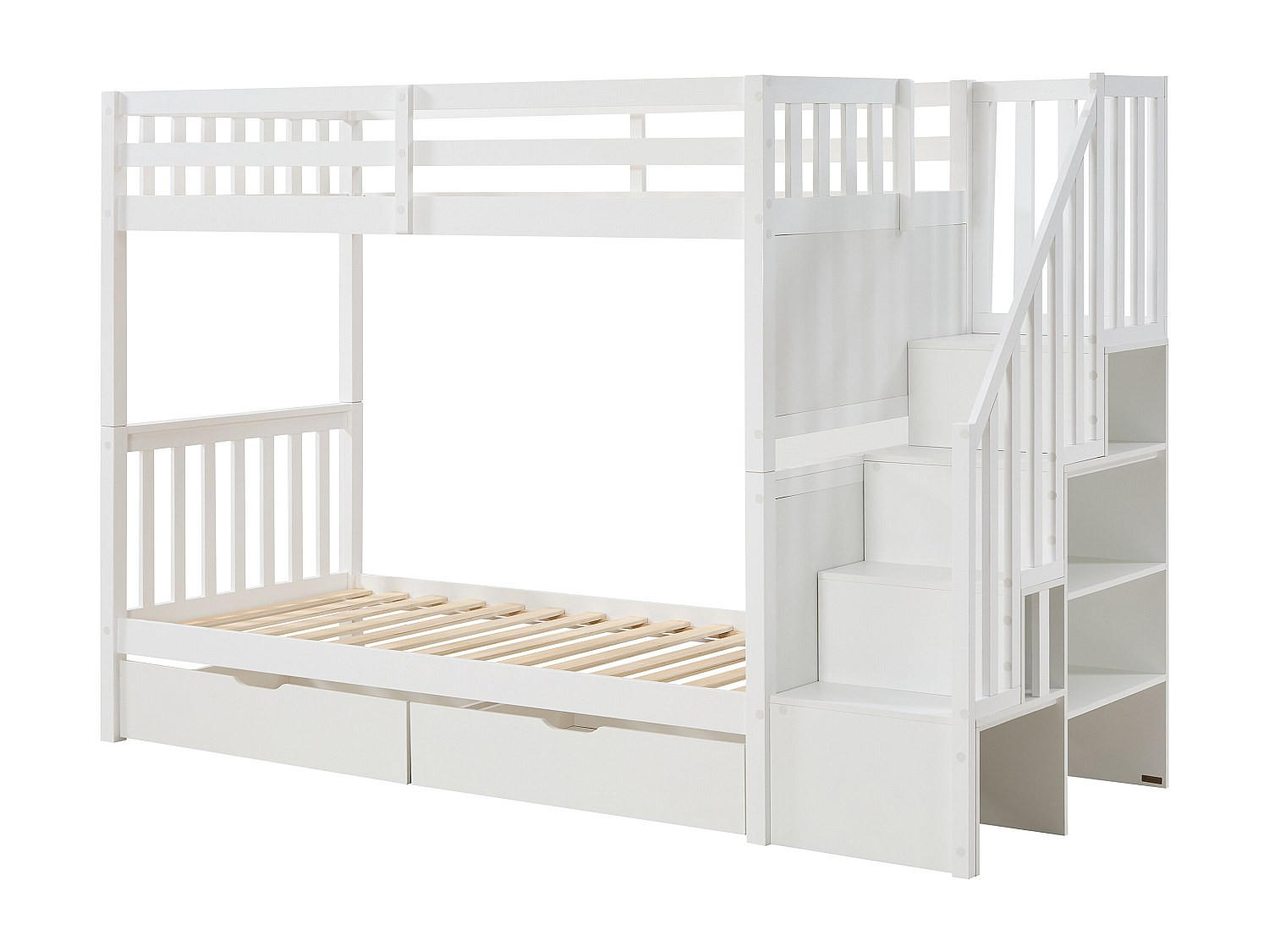ETAGENBETT - 2 Personen - Holz, Platte - Weiß - - Weiß, Holz (90/190cm) - Vente-Unique