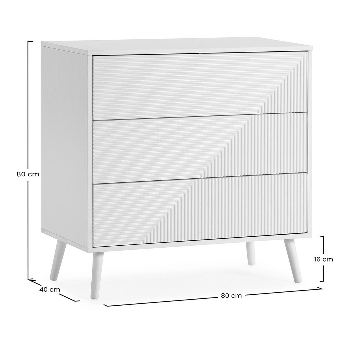 KOMMODE 80/80/40 Telmo Weiß - Weiß, Holzwerkstoff (80/80/40cm) - VS Venta-stock