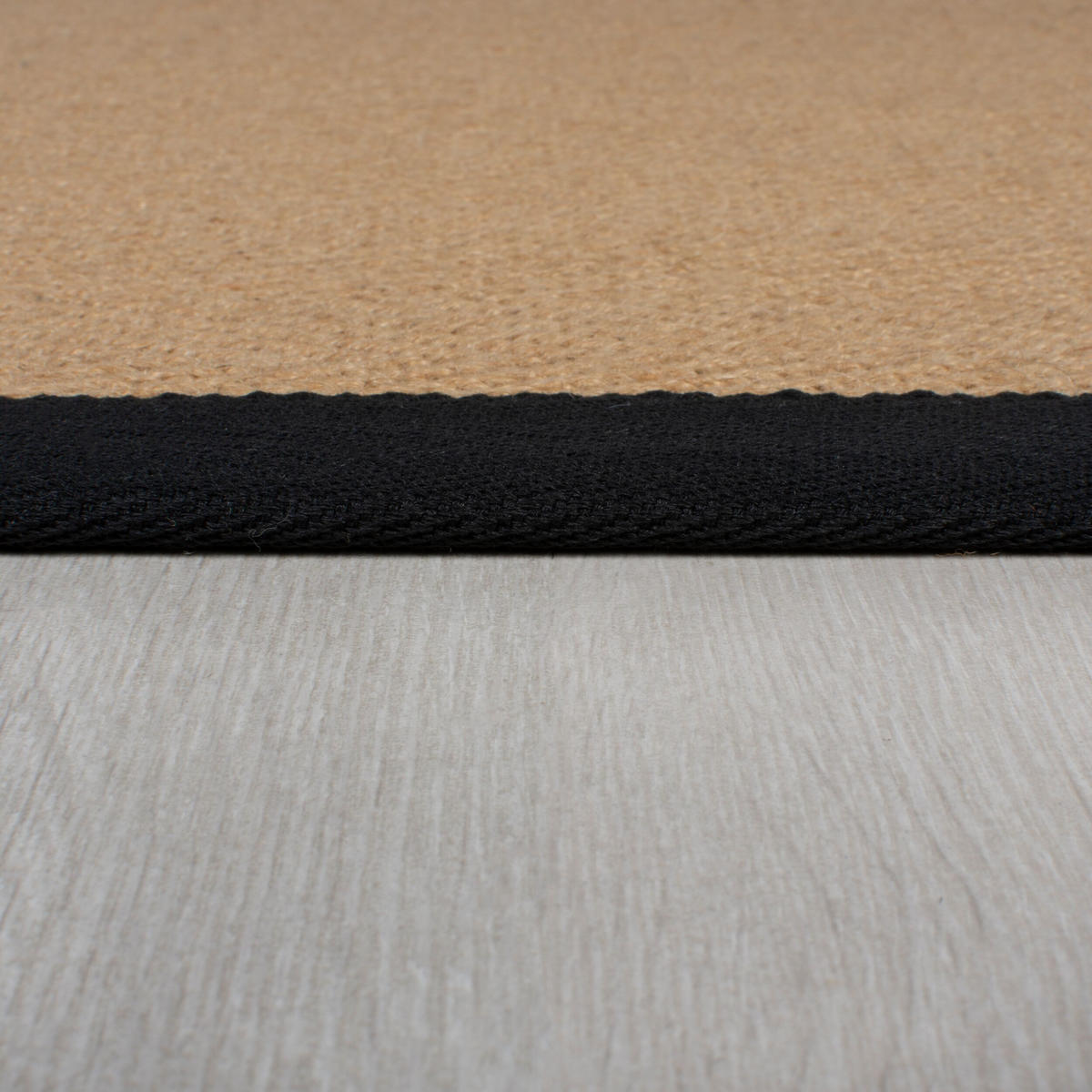 TEPPICH Jute mit Bordüre, Geometrisch-Design TRENT KIRA, Braun-Schwarz 120x170 cm - Schwarz/Naturfarben, Textil (120/170cm) - KADIMA DESIGN